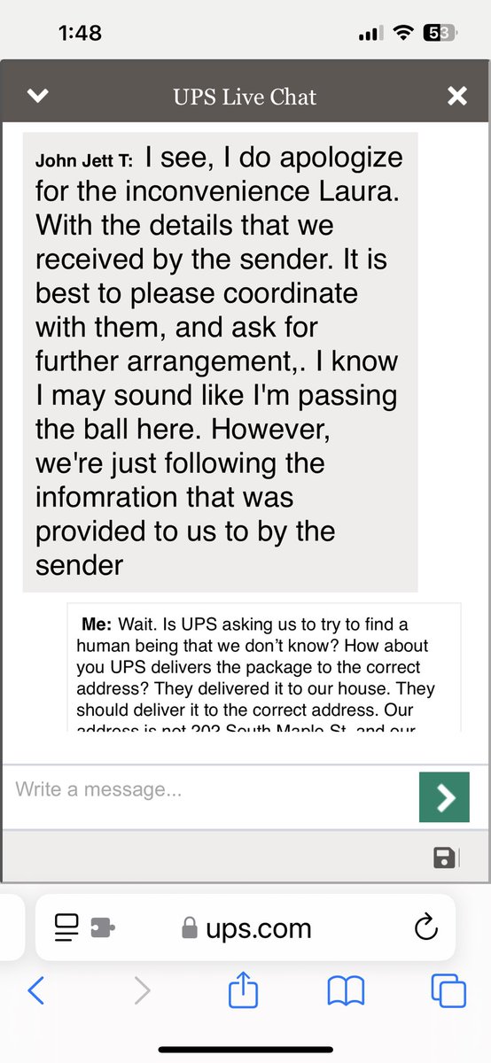 lltrace's tweet image. Check it out. UPS wants us to correct their incorrect delivery! #UPS