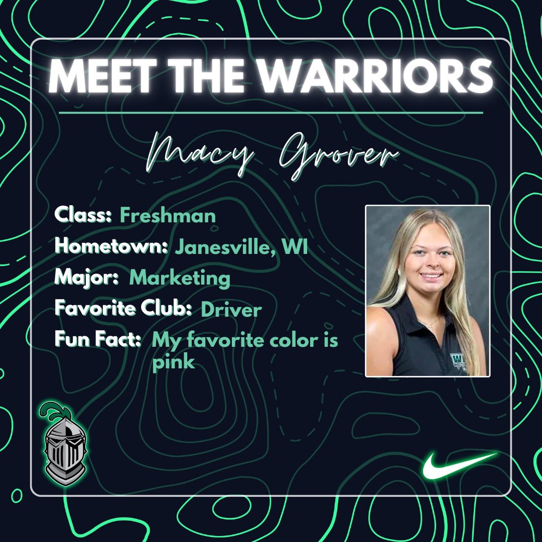 ⚔️MEET THE WARRIORS⚔️

Get to know freshman Macy Grover!

#wearewarriors #d3golf