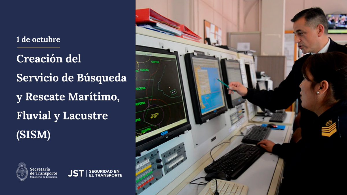 1 de octubre - Servicio de Búsqueda y Rescate Marítimo, Fluvial y Lacustre
Hoy cumple 29 años el Servicio de Búsqueda y Rescate Marítimo, Fluvial y Lacustre de la <a href="/Armada_Arg/">Armada Argentina</a>. Desde la JST saludamos a sus trabajadores, con quienes compartimos el mismo objetivo: salvar vidas