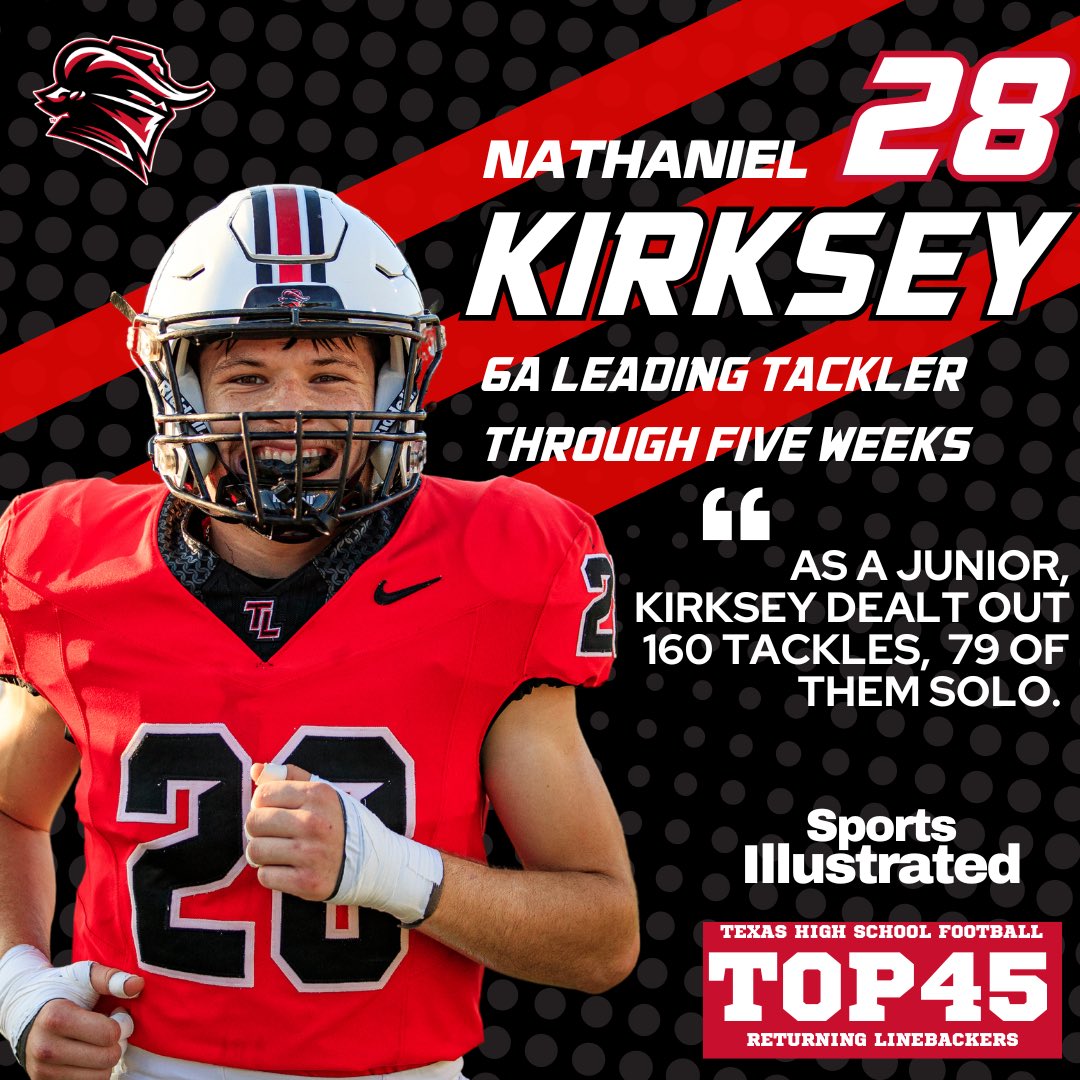 Leading district tackler ✅ Leading region tackler ✅ Leading 6A tackler ✅

Nathaniel Kirksey was also named one of the 45 best returning linebackers in the state of Texas by Sports Illustrated 🔥

He now leads the state’s highest qualification with 82 total tackles this season!