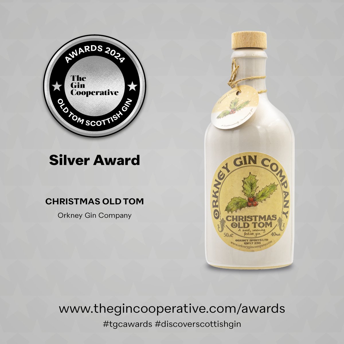 TGC_Awards's tweet photo. Old Tom Scottish Gin Award 2024 - Silver Award Winner

Christmas Old Tom (Orkney Gin Company)

Congratulations @OrkneyGin

Learn more - https://t.co/mowSOCKyrY

#tgcawards #discoverscottishgin #scottishgin #ginawards https://t.co/SL9CfpJdhE