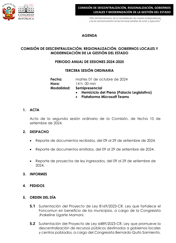Comisión de Descentralización tweet media