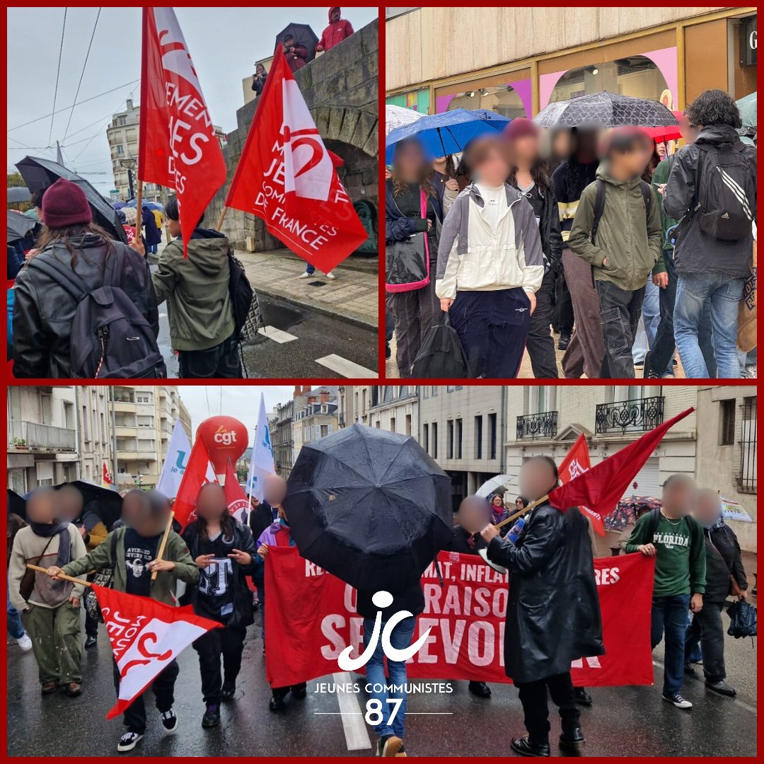 MJCF_87's tweet image. 🚩 Du monde à Limoges et un cortège jeune déterminé malgré la pluie 🔥