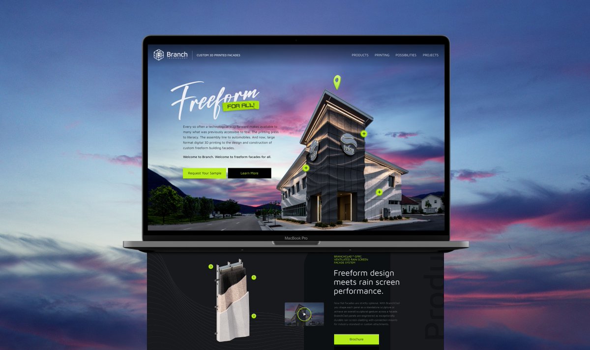 BLDMarketingInc's tweet photo. Dynamic design meets digital experience! 

Branch Technology’s landing page, designed by BLD Marketing, showcased the company’s innovative 3D Solutions while also inspiring creativity in construction.  

Check it out:  https://t.co/2h6xlB509Q https://t.co/vDmcq8s7eS