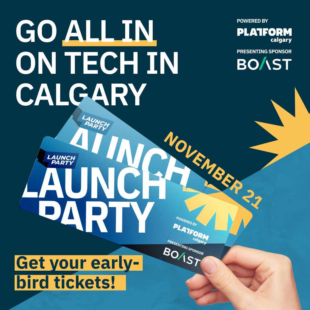 Wrap-up Innovation Week with us at #LaunchPartyYYC, presented by <a href="/BoastCapital/">Boast</a>! 🤩

We’re bringing together #YYC’s best and brightest and shining a spotlight on 10 of the most promising startups in #yycTech this year. 🔦

🎫 Get your early-bird tickets: show.ps/l/0d8590ef/