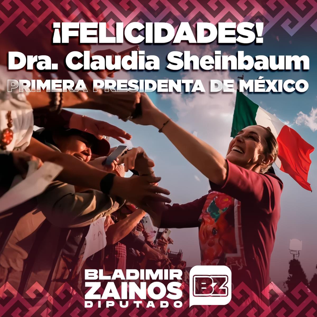 Hoy #México hace historia con la #TomaDeProtesta de <a href="/Claudiashein/">Claudia Sheinbaum Pardo</a> como nuestra primera presidenta. 

¡Felicidades, presidenta, por este paso histórico!
