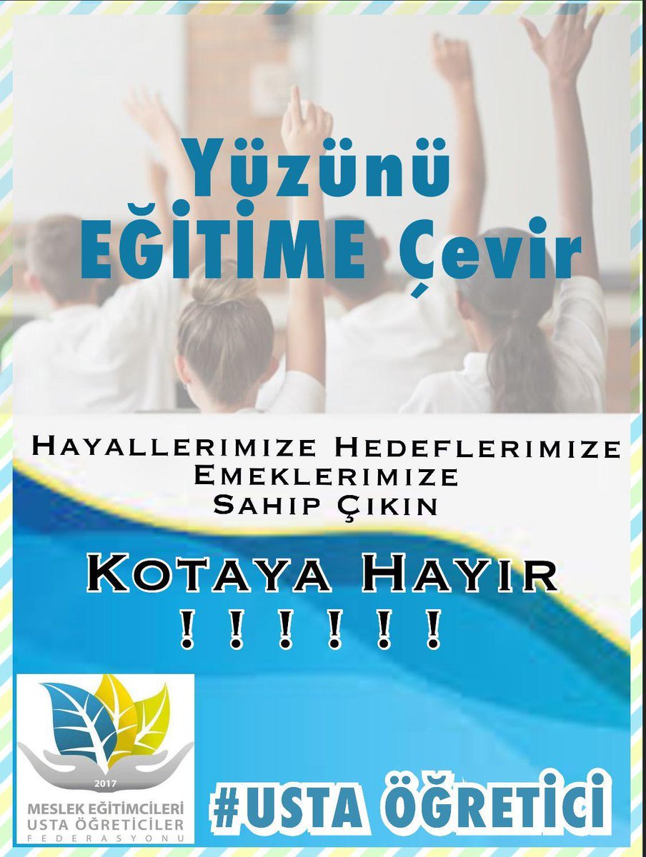 #HayatBoyuUstanaSahipÇık
USTA ÖĞRETİCİLER 
✅️ Görev tanımı yok
✅️ Statü yok
✅️ Özlük hakkı yok
✅️ Kota VAR
✅️ Kısıtlama VAR
 Usta öğreticiler sahipsiz bırakıldı
<a href="/RTErdogan/">Recep Tayyip Erdoğan</a> 
<a href="/Yusuf__Tekin/">Yusuf Tekin</a> 
<a href="/mebhbogm/">MEB Hayat Boyu Öğrenme Genel Müdürlüğü</a> 
<a href="/TBMMresmi/">TBMM</a> 
<a href="/TBMMGenelKurulu/">TBMM Genel Kurulu</a> 
<a href="/cengizmete/">Cengiz Mete</a> 
<a href="/tcbestepe/">T.C. Cumhurbaşkanlığı</a> 
<a href="/Emrekaratas341/">CUMHURBAŞKANLIĞI İLETİŞİM BAŞKANLIĞI</a>