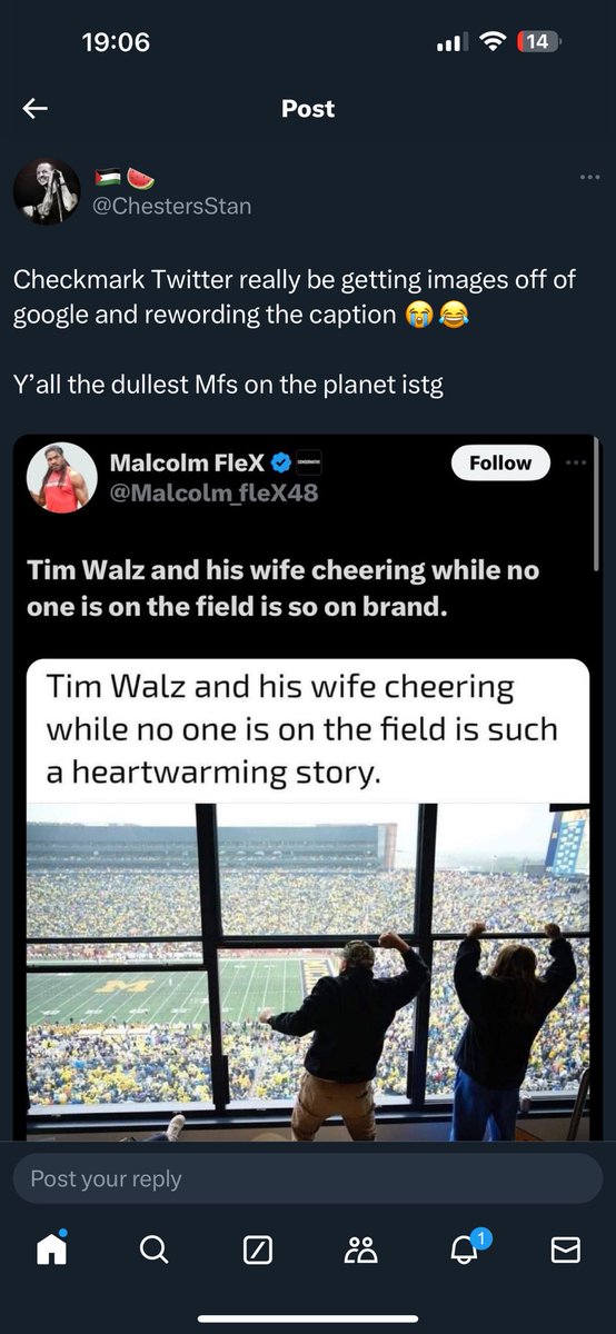People who pay for twitter really getting images off google and changing the words in the image
The most pathetic on the planet is swear to satan