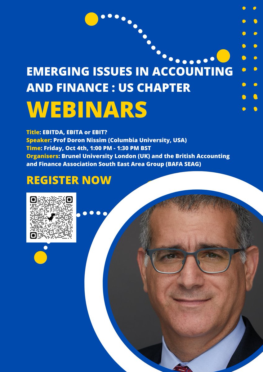BAFA's South Eastern Area Group (SEAG) is running two webinars with Brunel University London on 'Emerging Issues in Accounting and Finance: US Chapter', the first on 4 October 2024. Please register at the link: events.teams.microsoft.com/event/c0df4539…