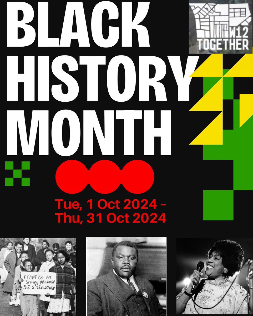 📚✊🏿 BHM. W12 Together would like to wish everyone a very happy Black History Month, which will be from today Tuesday 1st October until Thursday 31st October.

#BlackHistoryMonth #BLM #BHM #community #w12 #unity #family #london #together #history #legacy
