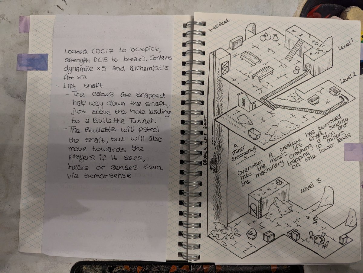 Pochikart's tweet image. For #inktober2024 I'm drawing DND maps! If you like this isometric paper and want to try it for yourself, you can find whole notebooks full of it on my shop. Link in bio ❤️

#dnd #isometricmap

Day 1: