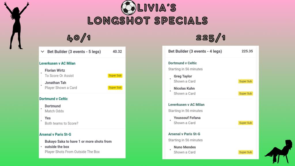 livsfootytips's tweet image. Bet builders for tonights Champions League games! Let's have some winners guys! X 

Had some big winners in recent weeks 🍀