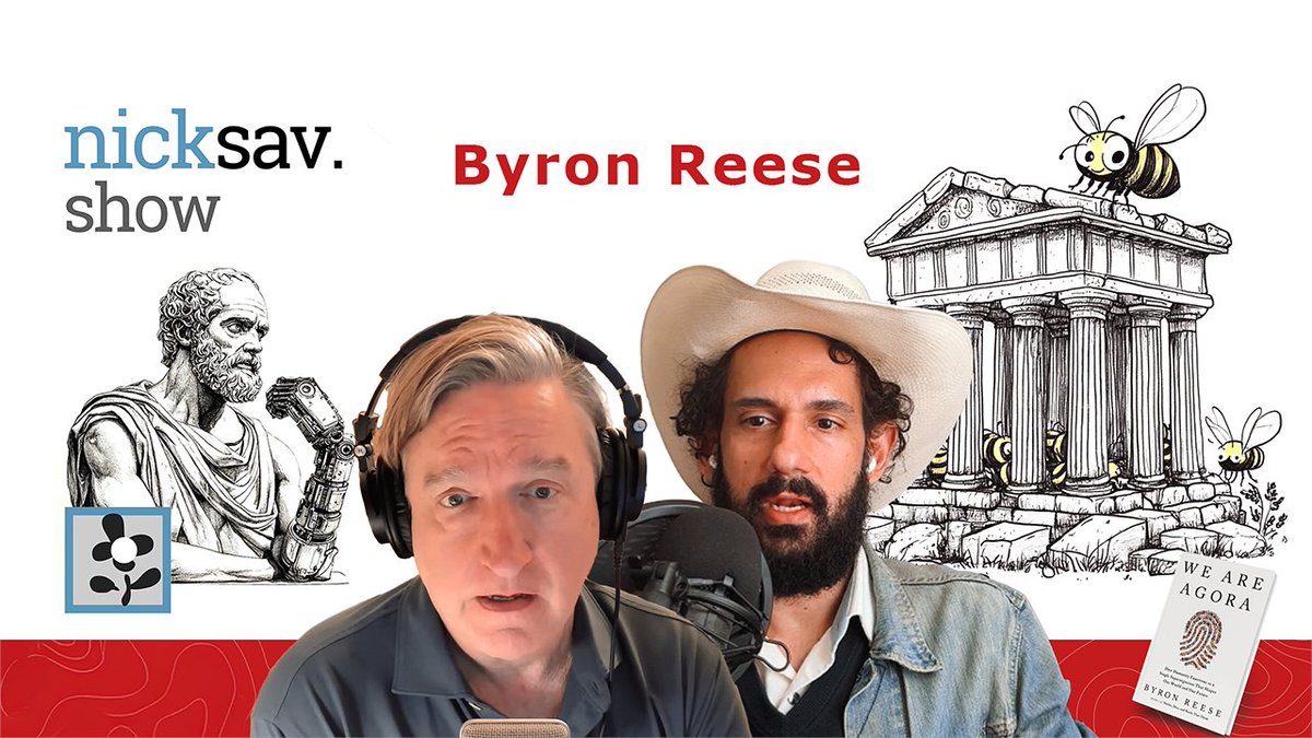 Nick Savides (@nsavidespro) on Twitter photo One of only two guests to make a repeat appearance on my podcast, <a href="/byronreese/">Byron Reese</a> is a scientist who asks why questions and peppers his research with Ancient Greek and Roman wisdom and contemporary cultural references.
The big ideas in his latest book #WeAreAgora gave me enough to One of only two guests to make a repeat appearance on my podcast, <a href="/byronreese/">Byron Reese</a> is a scientist who asks why questions and peppers his research with Ancient Greek and Roman wisdom and contemporary cultural references.
The big ideas in his latest book #WeAreAgora gave me enough to