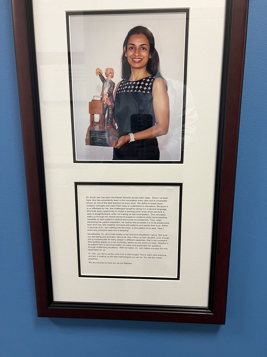 Prabir Roy Chaudhury (@proychaudhurymd) on Twitter photo Belated congratulations to <a href="/koyaljainMD/">Koyal Jain</a> on receiving the Maestro award from the renal fellows. Koyal you are an amazing champion and cheerleader for nephrology. Thank you for all you do.
<a href="/ASNKidney/">American Society of Nephrology</a> <a href="/UNCKidney/">UNC Kidney Center</a> <a href="/TodIbrahim/">Tod Ibrahim</a> Belated congratulations to <a href="/koyaljainMD/">Koyal Jain</a> on receiving the Maestro award from the renal fellows. Koyal you are an amazing champion and cheerleader for nephrology. Thank you for all you do.
<a href="/ASNKidney/">American Society of Nephrology</a> <a href="/UNCKidney/">UNC Kidney Center</a> <a href="/TodIbrahim/">Tod Ibrahim</a>