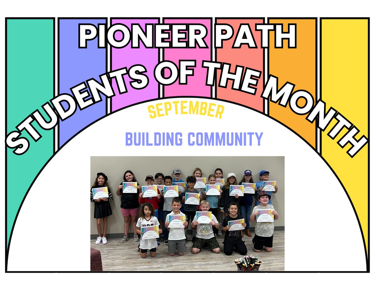 Congratulations to our September Students of the Month for displaying the character trait "Building Community" @ChannahonPride