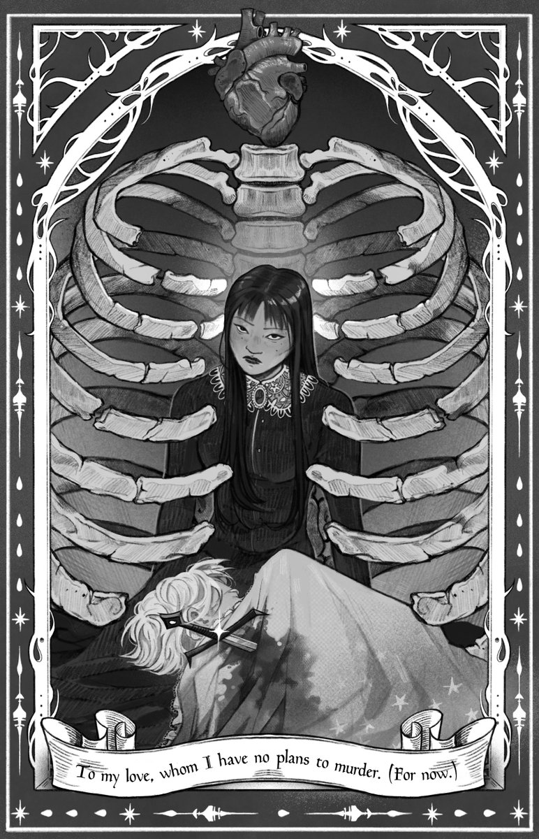 TorDotComPub's tweet image. “To my love, whom I have no plans to murder. (For now.)”

Come back tomorrow at 2 PM ET for more art from #JANUARIES by @olivieblake, art from @polarts_ 🗡️