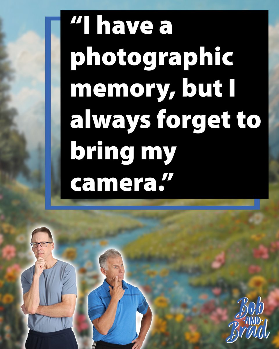 realbobandbrad's tweet photo. π
Weβve all been there! Donβt worryβBob & Brad are here to help you stay on track with the best health tips and tools! πͺ #PhotographicMemory #BobAndBrad #Wellness https://t.co/T4bm853zaB