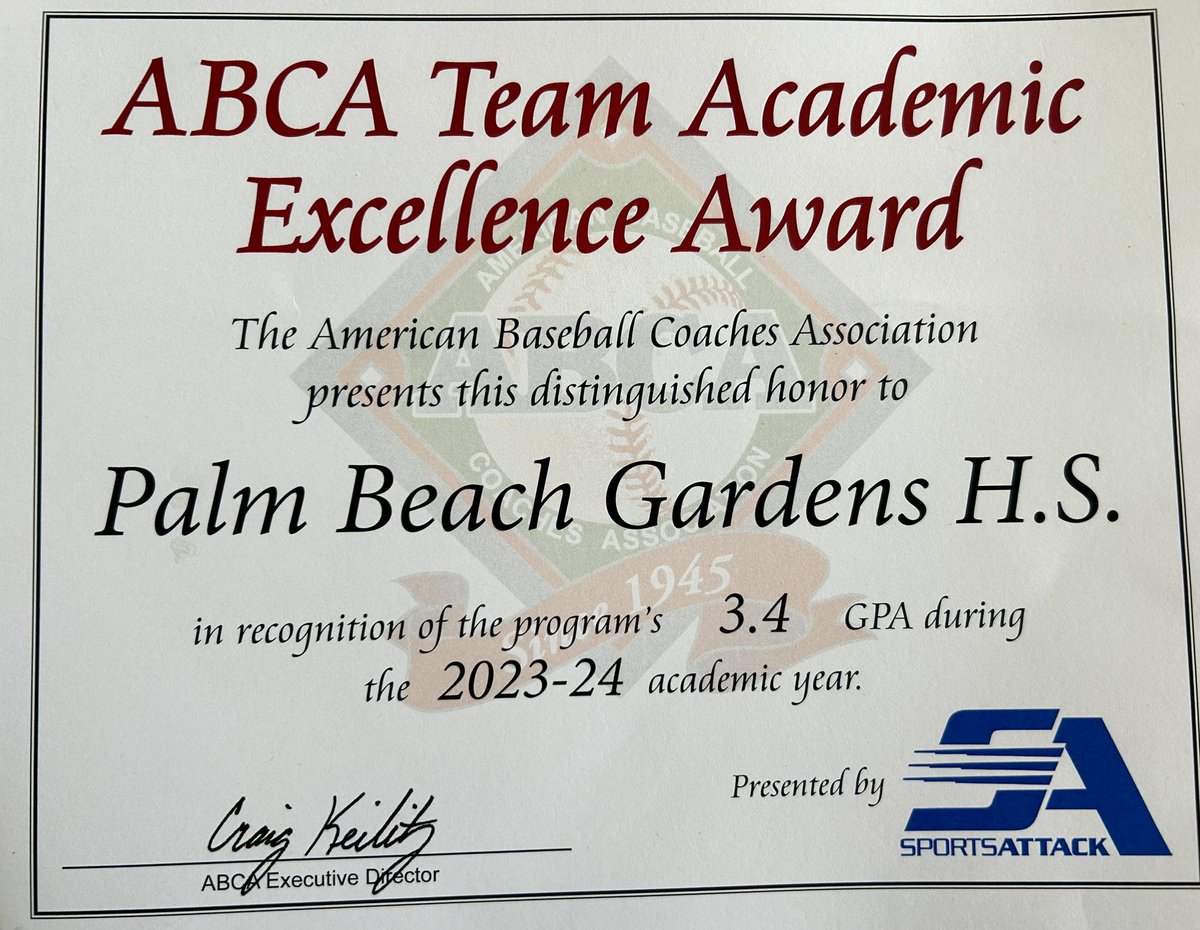 Proud of the guys for taking care of business in the classroom this past season! #studentathletes <a href="/ABCA1945/">ABCA</a>  🐊⚾️📘📙