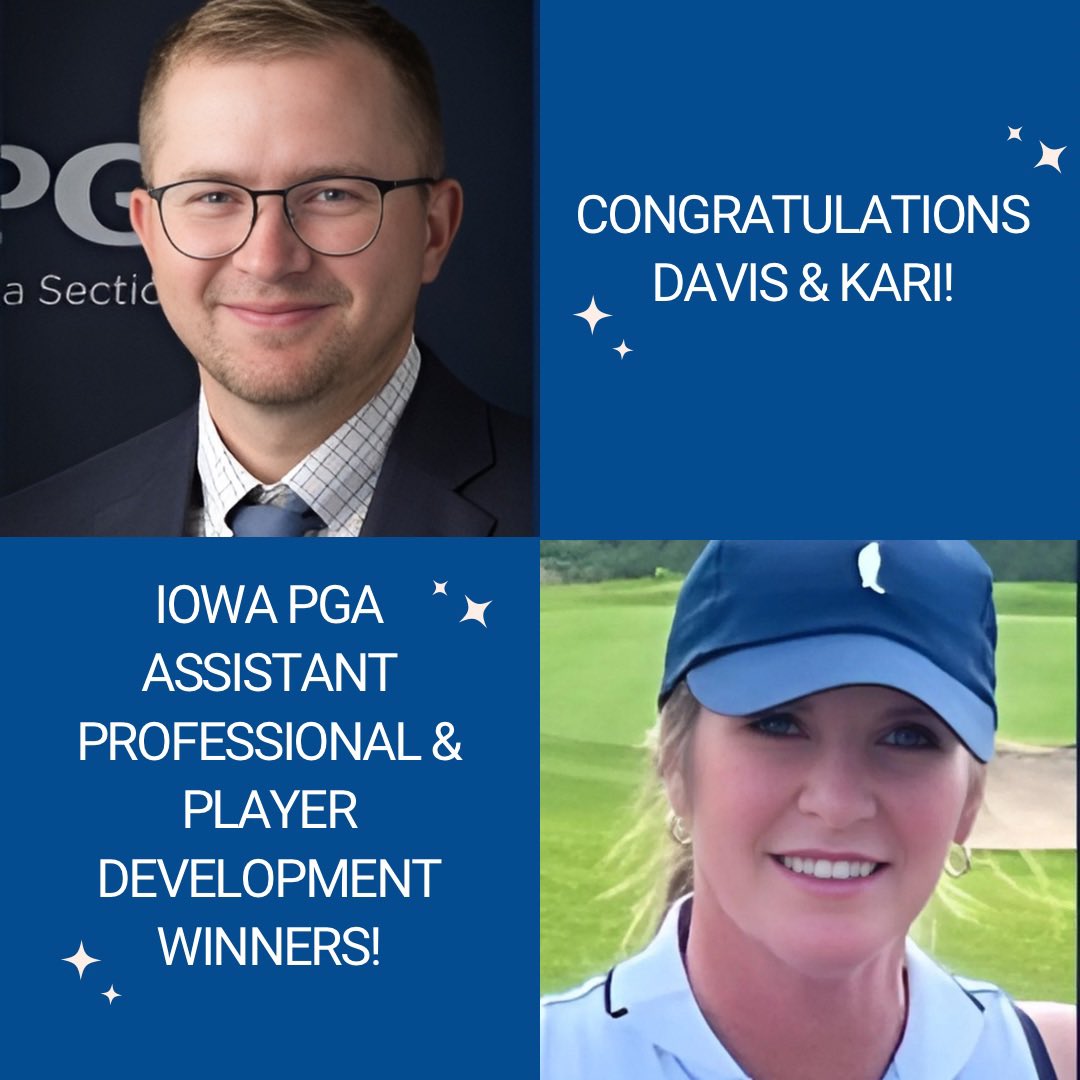 🤗🏆🤗We are so proud of you, Davis &amp; Kari! Congratulations on winning Assistant Professional &amp; Player Development Awards with the Iowa PGA! #teamcrcc 🤗🏆🤗