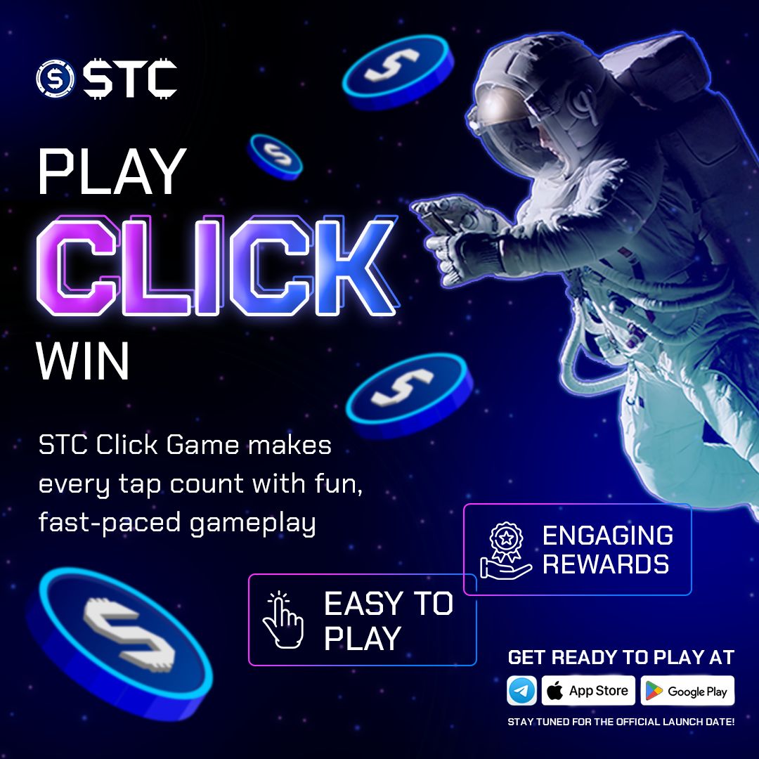 startechcoinSTC's tweet photo. Your fingers are about to get a workout! 💪 The STC Click Game is almost here, and it's going to be addictive! See how much you can earn with fast-paced gameplay. 🎯
#STCClickGame #ComingSoon https://t.co/1jKrVN75XW