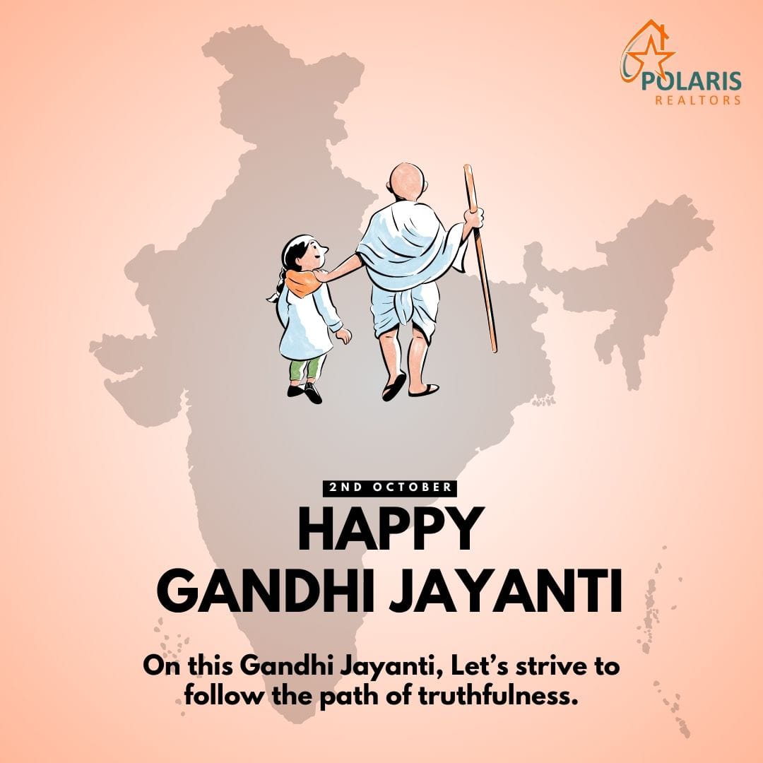 PolarisRealtor's tweet image. On this Gandhi Jayanti, let’s pledge to follow the path of righteousness and truth. Happy Gandhi Jayanti!

#GandhiJayanti #MahatmaGandhi #Polarisrealtors #DreamHome #RealEstate #PropertyInvestment #LuxuryLiving #NonViolence #PeaceAndHarmony #InspiringChange