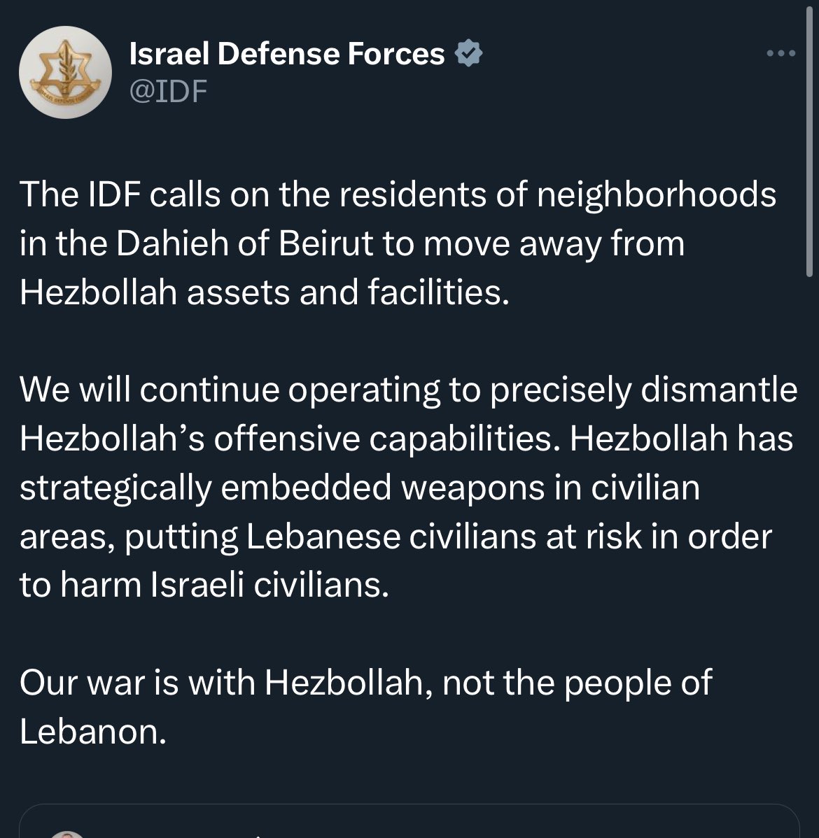 Why not just tell everyone (aka your human shields) to move away from your military assets that you’ve embedded in civilian areas? It’s the same strategy you use.