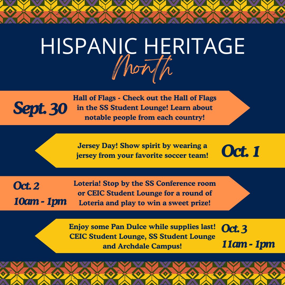 randolphsga's tweet photo. Remember to check out our Hispanic Heritage Month activities all week!
Next Up: Join us for Loteria in the SS Conference Room and the CEIC Student Lounge for a chance to win a sweet prize from 10am-1pm! You won't want to miss this! 
#RCCProud #HispanicHeritageMonth2024 https://t.co/ySEvjm7Nc5