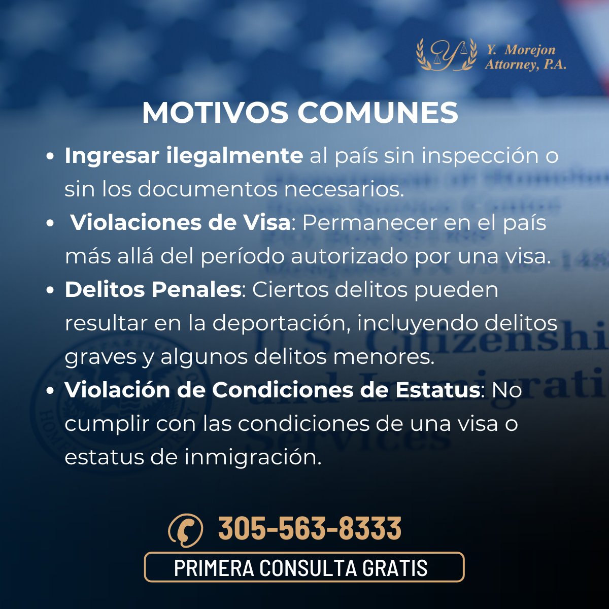 ymorejonattorne's tweet photo. ¿Conoce el proceso de deportación? ¿Cómo funciona el procedimiento?

Si necesita ayuda con su caso de inmigración, agende hoy una consulta gratuita.
📞 305-563-8333 https://t.co/6bRNk9Yyxz