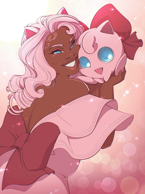 pinalaflame's tweet image. jigglypuff🎀 #blacktober no.1
