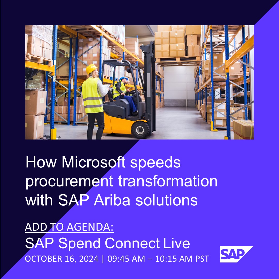 Discover how one organization used <a href="/SAPAriba/">SAP Ariba</a> solutions to standardize processes and empower users with flexible functionality, boosting engagement and outcomes. #SAPSpendConnectLive

Add to agenda: imsap.co/6017UKPCz