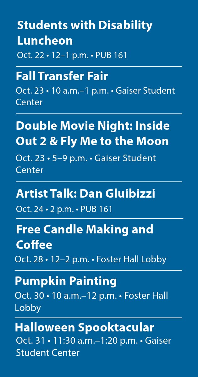 With the new term comes a new lineup of events!

Mark your calendars for a full October — including a Halloween Spooktacular at the end of the month. 🎃 

See all the details: clark.edu/about/governan…