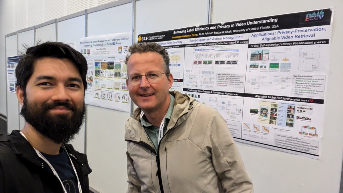 Ishan Dave 🇮🇳 (@_ishucf_) on Twitter photo Had an amazing experience presenting my Ph.D. thesis work (advisor <a href="/ucfmshah/">Mubarak Shah</a>) at the Doctoral Consortium at #ECCV2024. Big thanks to <a href="/cgmsnoek/">Cees Snoek</a> for his mentorship throughout the program. Had an amazing experience presenting my Ph.D. thesis work (advisor <a href="/ucfmshah/">Mubarak Shah</a>) at the Doctoral Consortium at #ECCV2024. Big thanks to <a href="/cgmsnoek/">Cees Snoek</a> for his mentorship throughout the program.