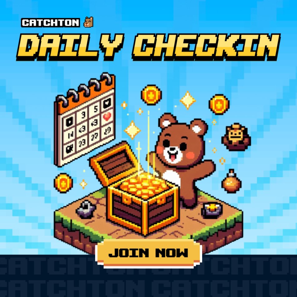 CatchTON_app's tweet photo. Ready to start your day? 🌞 
Unlock rewards daily with #CatchTON’s Check-in!🔑 

The rewards are piling up, and YOU need to be there to claim your share! 🤑

Want to maximize your $FISH?
1. Claim 1 FREE check-in every day 🖥️
2. Complete $TON check-in journey everyday to unlock even more $FISH 🔥

Start your daily streak today and never miss out! 🐠

👉 Join now: https://t.co/gLo7ic60eO
#CATCHTON #TON