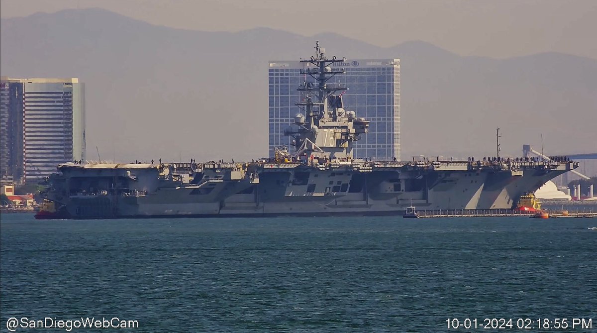 WarshipCam's tweet image. USS Ronald Reagan (CVN 76) Nimitz-class aircraft carrier coming into San Diego - October 1, 2024 #ussronaldreagan #cvn76

SRC: webcam