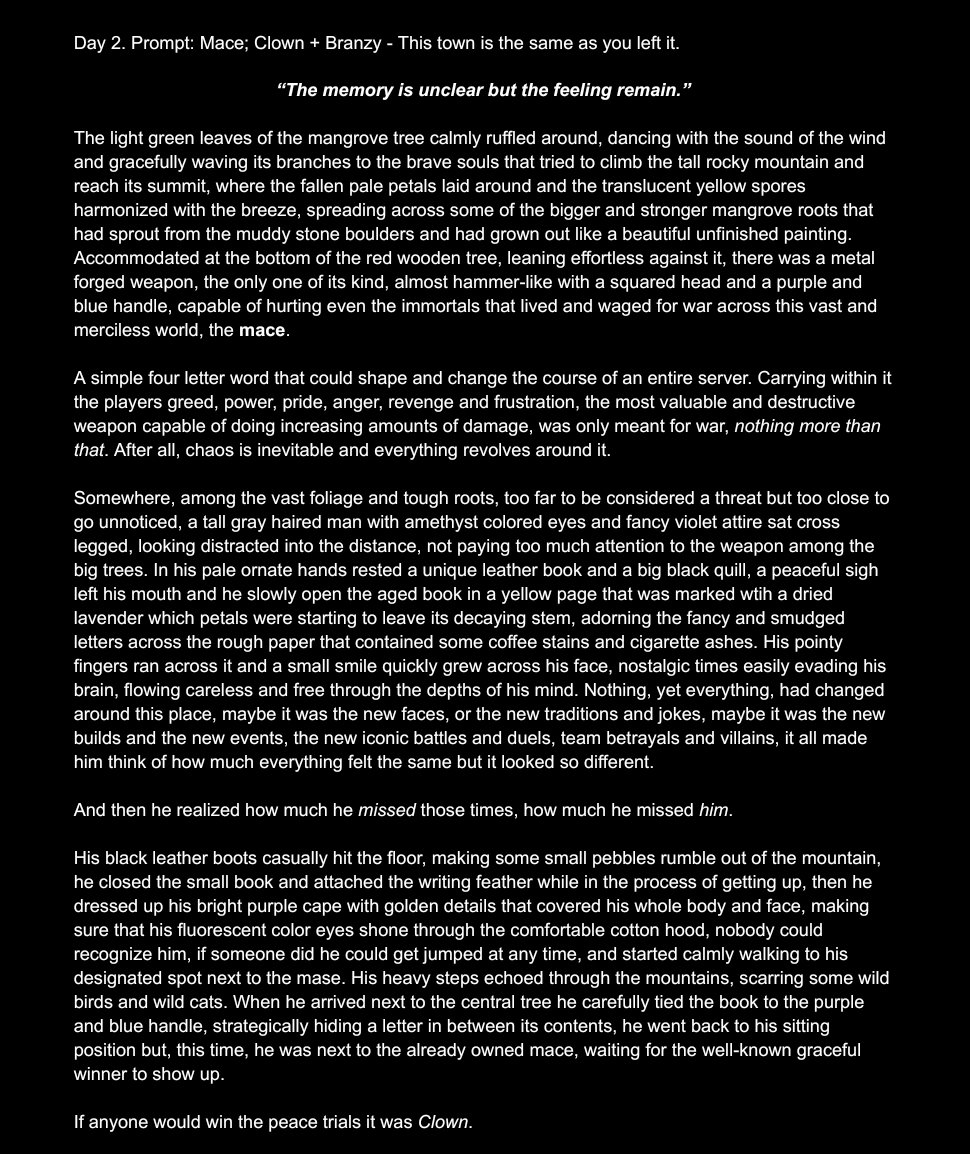 imissdeviousduo's tweet photo. Lifestealtober, day 2 - Mace;
Words: 598

I m sorry this one is shorter, I just didn't know/had no idea what to write for this one, but heyy, clownzy arrived? hope u guys enjoy it :]

#lifestealtober #lifestealtober2024 :) https://t.co/J8KbBV41qY