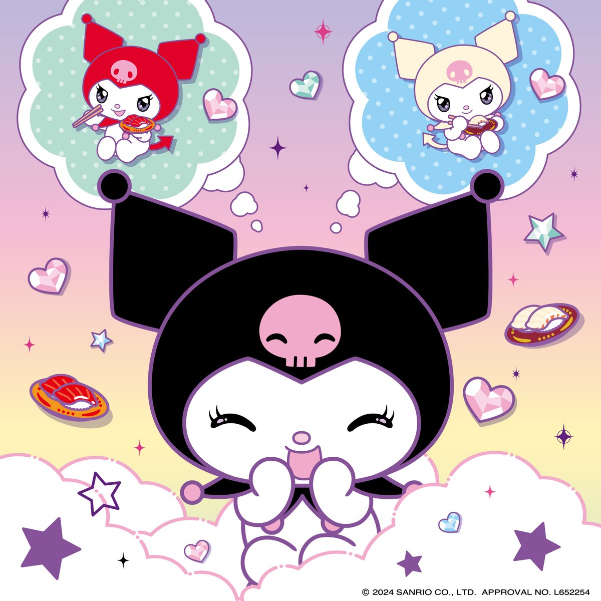 kuromi_project's tweet photo. アカミもシロミも食べちゃお〜っと！

https://t.co/fjbGMNWbG7

#スシロークロミ化計画
#サンリオ #世界クロミ化計画 https://t.co/kvB4LMGNWX