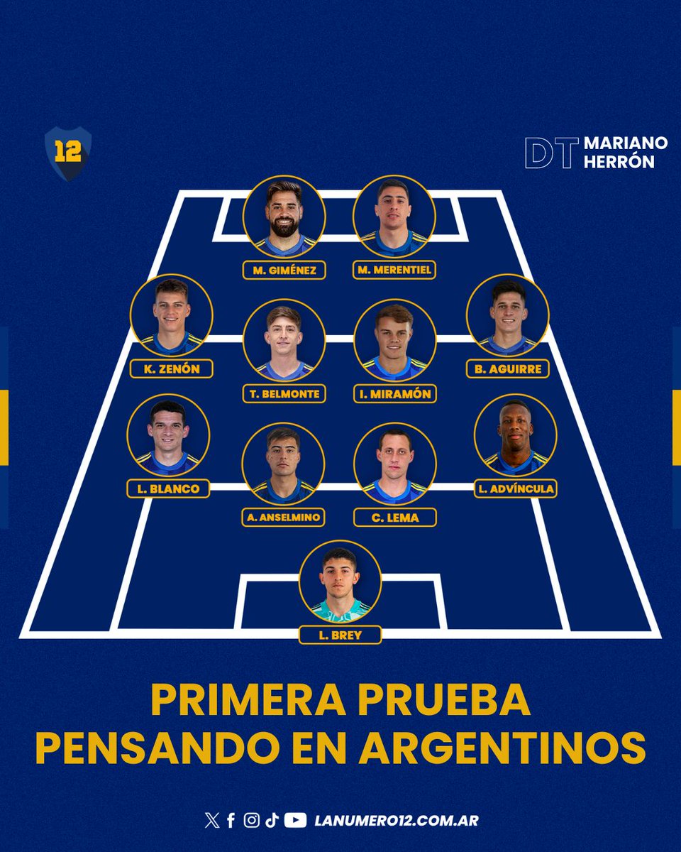El primer equipo que paró Herrón pensando en Argentinos.