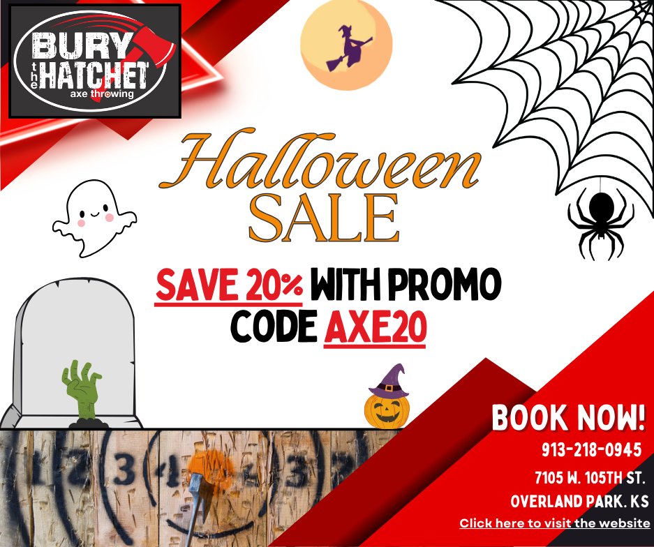 axethrowingkc's tweet photo. HALLOWEEN SALE! 🪓🎃 - https://t.co/EYdn44wY2Z https://t.co/7SYxSrLNf1
