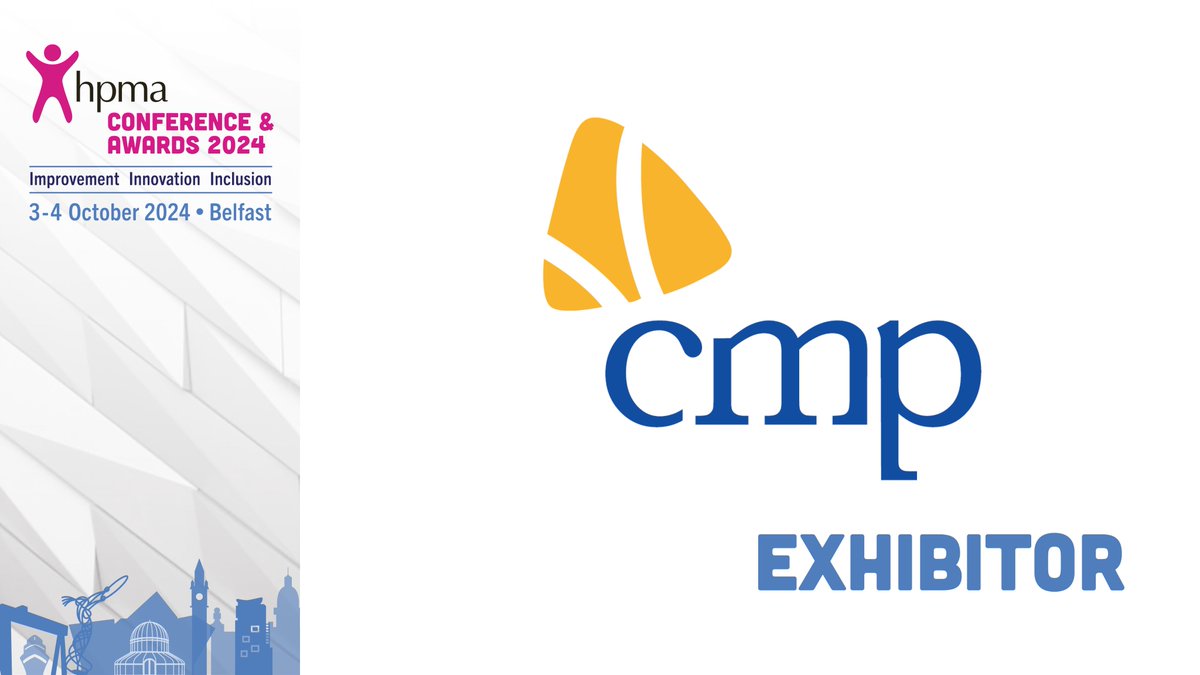 We are so pleased to have <a href="/cmpresolutions/">CMP</a>
at stand 11 of our exhibition hall throughout the conference. Make sure to stop by and say hello if you're joining us in Belfast! #HPMA50