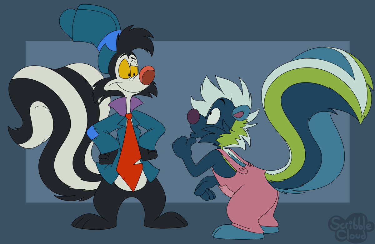Goodbye #skunktember !! 🦨
Once again returning to my 'pep and' series:

My first submission this year is Pep and Skunky Skunk from Bonkers!   

(here are the rest of the 'pep and' drawings!)  deviantart.com/scribblecloudd… 

#skunktember #skunk #furryart #bonkers #skunkyskunk