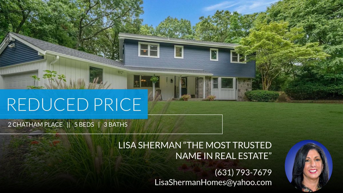 lisasherman2's tweet photo. 📍 Reduced Price 📍 This recently reduced home at 2 Chatham Place in Dix Hills won't last long, so, don't wait to set up a showing! Reach out here or at (631) 793-7679 for more information! https://t.co/AddxZaRd68 https://t.co/AL83aww3PA