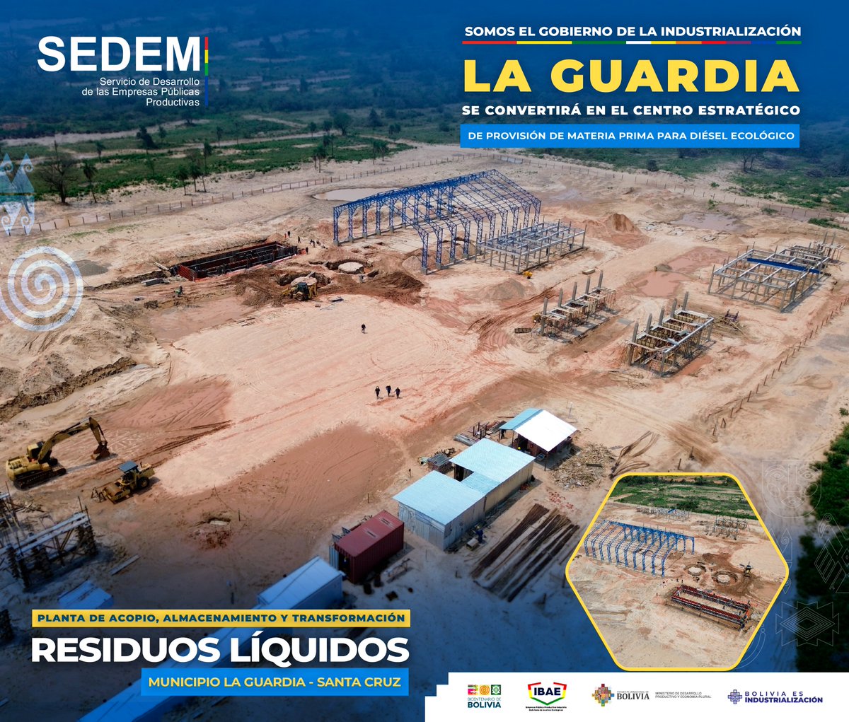 Sedem_Bolivia's tweet photo. #SedemSomosIndustriaBoliviana| Con una inversión de más de Bs 77.6 millones, #IBAE, implementa la Planta de Acopio, Almacenaje y Transformación de Residuos Líquidos en el municipio de La Guardia, del departamento de #SantaCruz. https://t.co/hNdiflFQpt