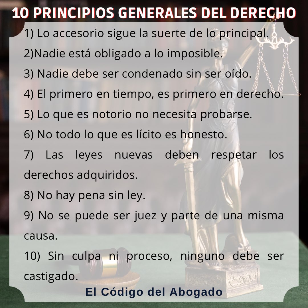 CodigodeAbogado's tweet image. 10 Principios Generales del Derecho