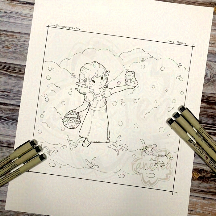 Ranefea's tweet photo. #InkOctoberElves Day 1 - #berries

Some of the days I'm going to participate this year I'm going to work on developing a more cute illustration style (don't worry, I'm not giving up the art nouveau!)

#cottagecore #inkoctoberelves2024 https://t.co/XiYVmAkM00