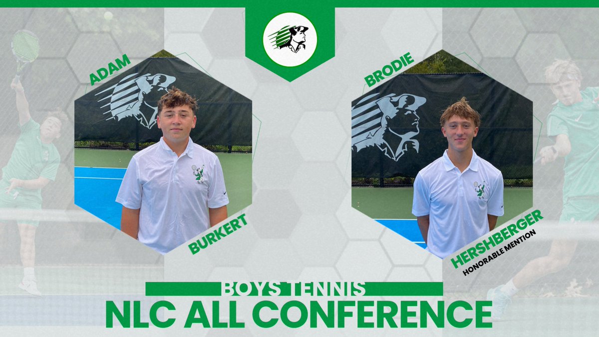 Congratulations to Adam Burkert who was named to the NLC All Conference Team in Boys Tennis.  Brodie Hershberger received Honorable Mention.  You can see the full team and NLC Championship Meet results on our website here:  concordhsathletics.com/2024/10/01/202…