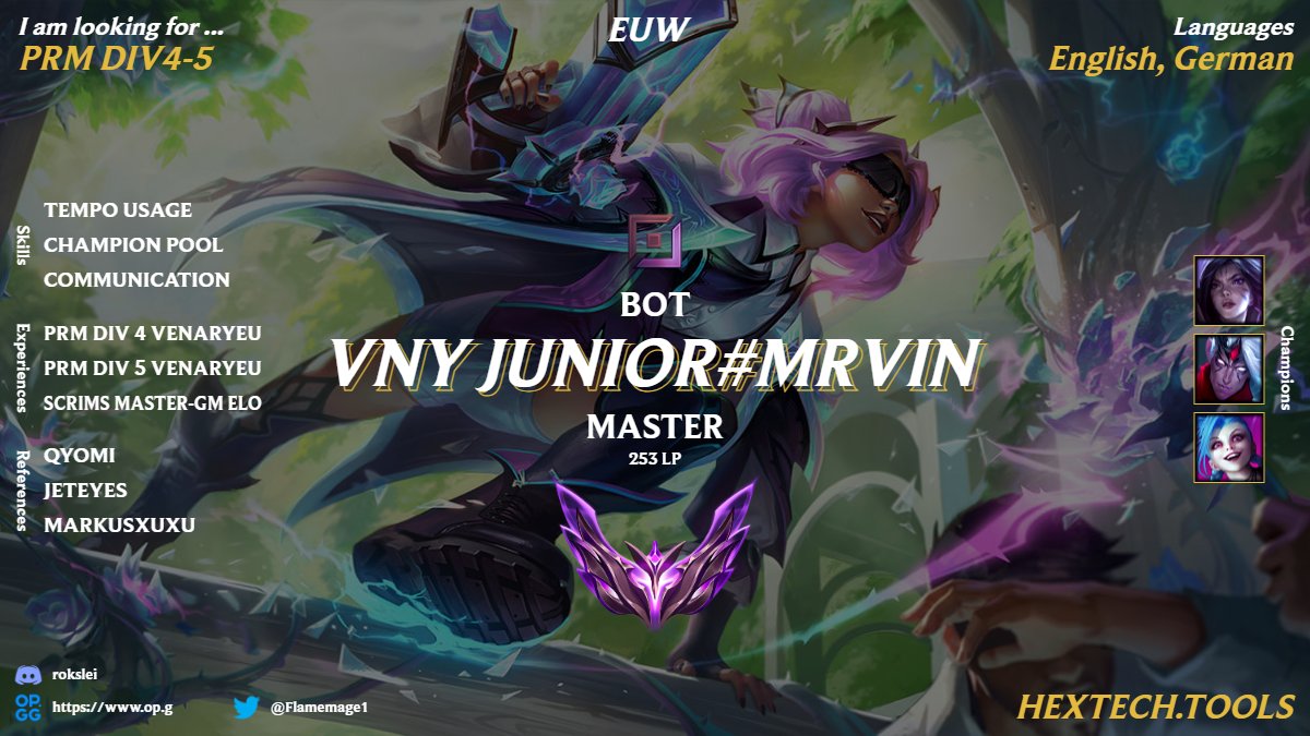 Hello! I am LFT for PRM Div 4-5 leagueofgraphs.com/de/summoner/eu… <a href="/lft_prm/">LFT PRM</a> <a href="/LFT_LoL_EU/">LFT_LoL_EU</a> <a href="/lft_prime/">Prime League LFT</a>