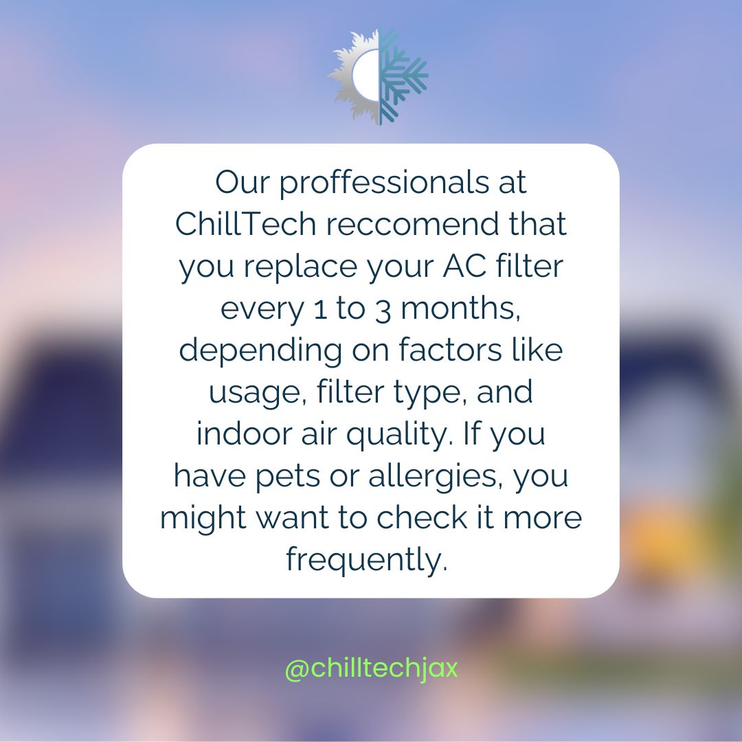 Chilltechnf's tweet image. 🚨Friendly reminder from ChillTech: Make sure to replace your AC filter every 1-3 months! Factors like usage, pets, and air quality play a big role. 🏠❄️

 #ChillTechTips #AirQuality #ACMaintenance #Chilltech