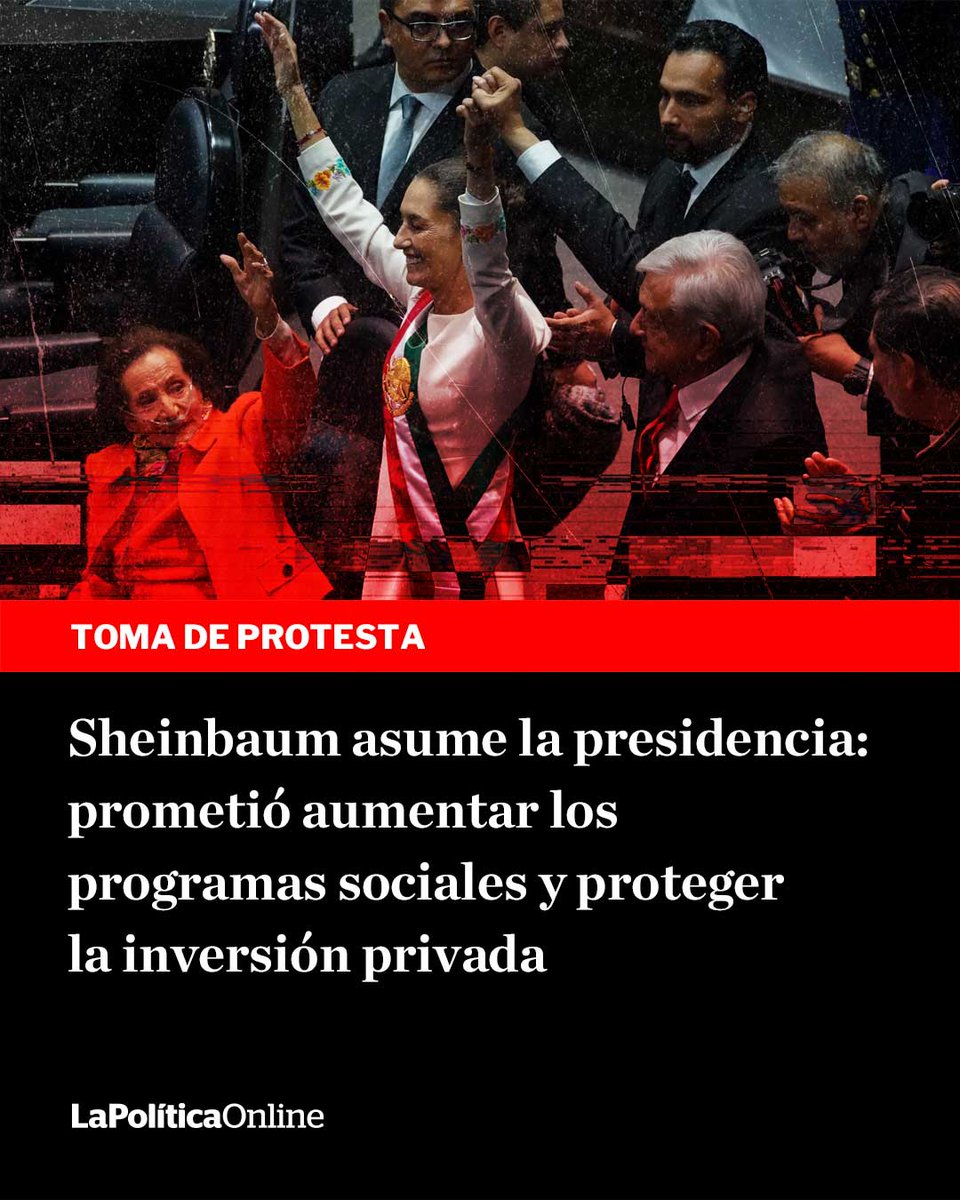 LPOmx's tweet photo. 🔴#TomaProtesta #ClaudiaSheinbaum | En su primer discurso ante el Congreso agradeció a AMLO, defendió la reforma al Poder Judicial y a la Guardia Nacional. Los compromisos de gobierno.
[ https://t.co/NfV1oKkwwV ] https://t.co/ZUygd3snpX