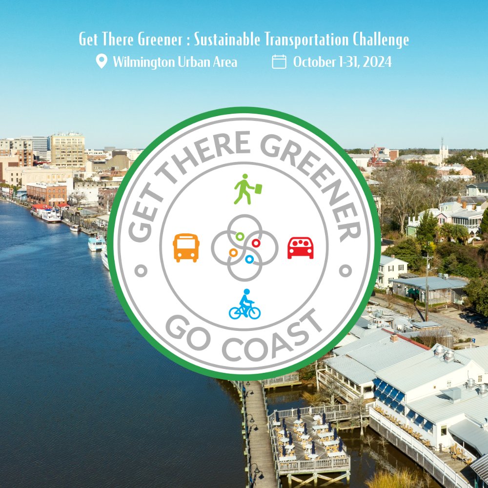 Go Coast's annual Get There Greener challenge kicks off today! You could win prizes like gift cards to local businesses just for taking a trip using alternative transportation during the month of October.

Learn more and sign up for the challenge at: gocoastnc.org/get-there-gree…