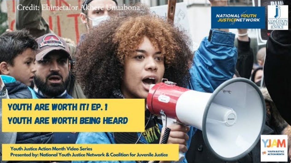 4juvjustice's tweet image. The first video to kick off YJAM 2024 is here! The YJAM video series is presented by the National Youth Justice Network and the Coalition for Juvenile Justice, and will be posted weekly! #YJAM2024, #youthareworthit

ow.ly/Gwwr50TAsCi